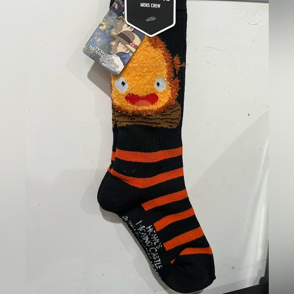 Studio Ghibli Howl's Moving Castle Calcifer Crew Socks - Picture 2 of 5